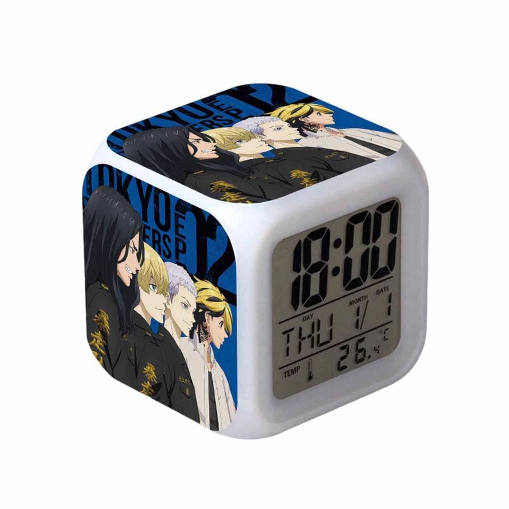 Despertador digital LED Tokyos Square 8x8x8cm com luz de fundo