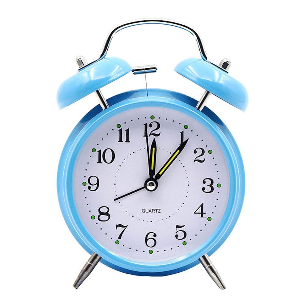 Despertador Blue Twin Bell, sem tique-taque, analógico, Bell C