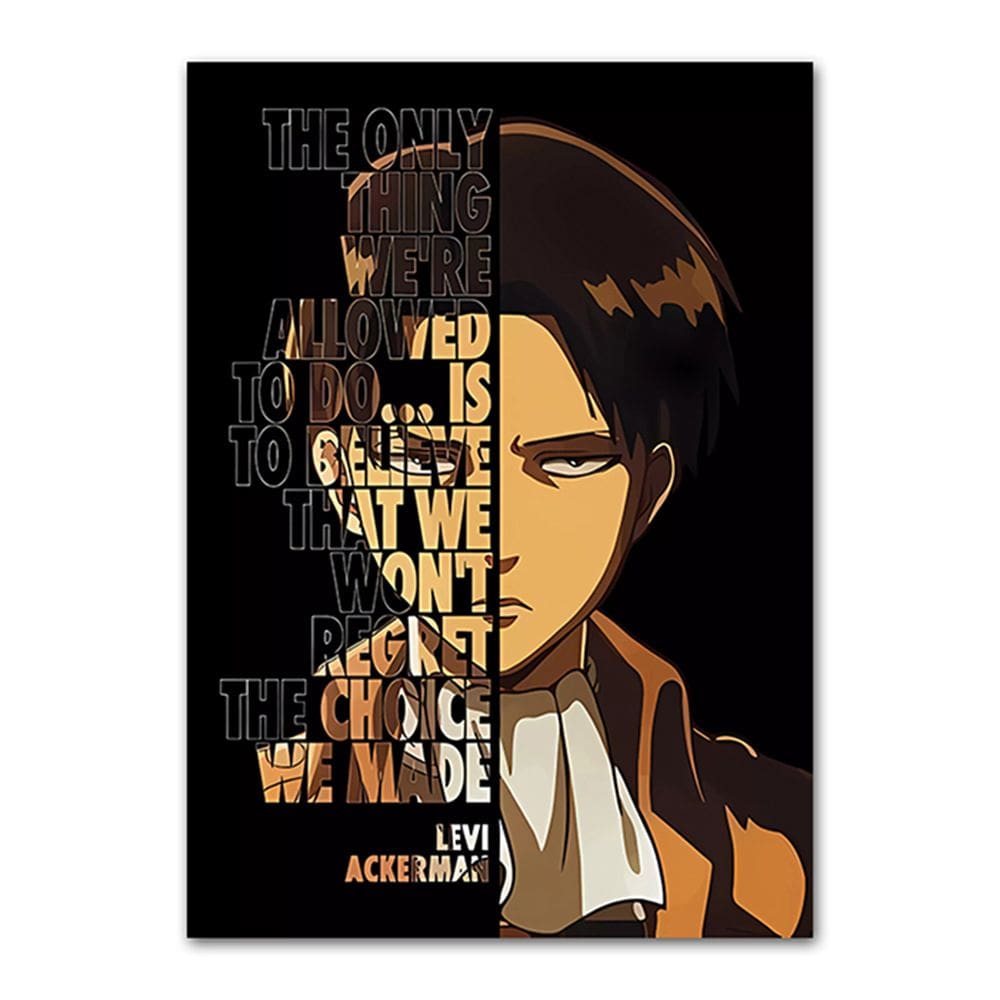 Pôster Attack on Titans Anime Art 30x40cm Papel 30g
