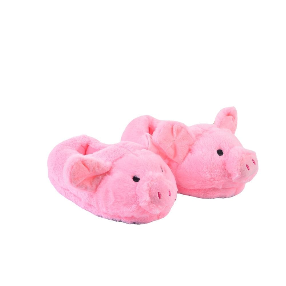 Chinelos Cute Pig Warm Plush, antiderrapantes, para uso interno, rosa