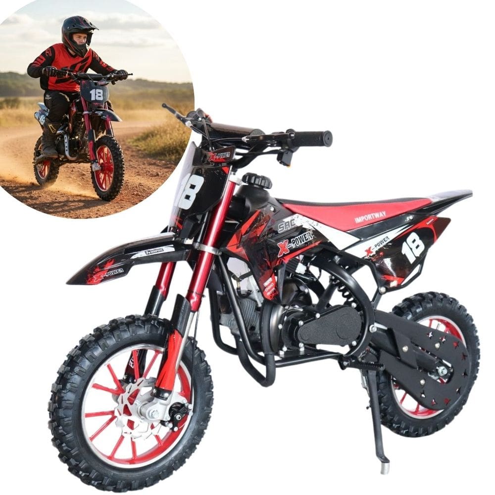 Mini Moto Infantil Partida Elétrica Gasolina 2T 49CC Cross Trilha Off Road Iwmv002