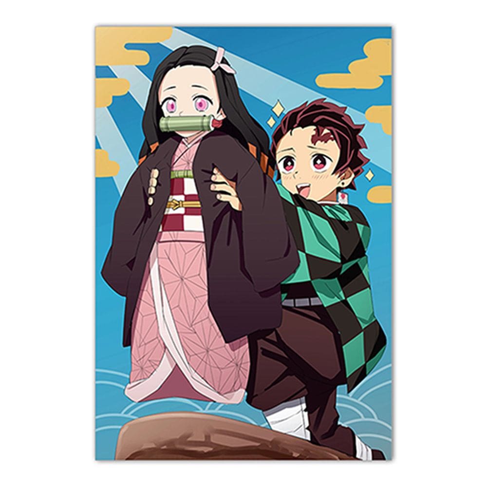 Pôster de arte de parede com imagem Demon Slayers Anime 30x40cm Papel