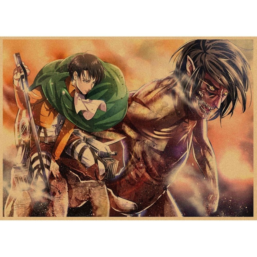 Pôster Attack on Titans Anime Art 30x42cm Papel 150g