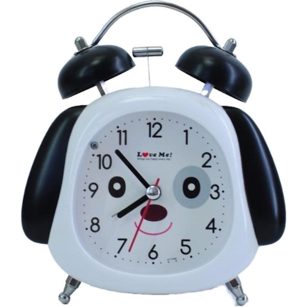 Despertador: desenho animado, animal, formato de cachorro, sino duplo, 8 cm