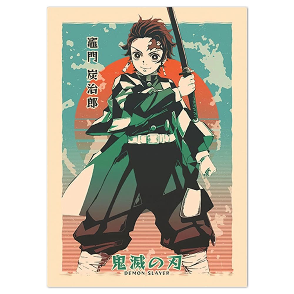 Pôster com arte de parede Demon Slayers Kamado Tanjirou Anime 30x40cm