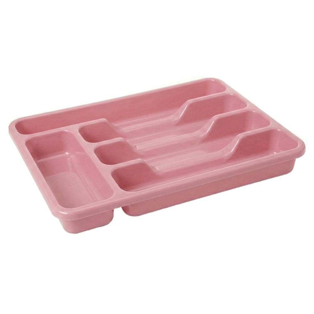 Organizador de Talheres Para Gaveta 5 Divisorias Plástico Cozinha Rosa - Rotaplast