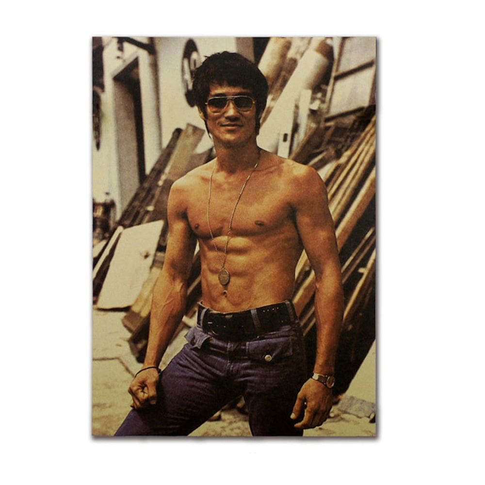 Pôster, arte de parede, imagem, decoração de casa, Bruce Lee, arte de anime