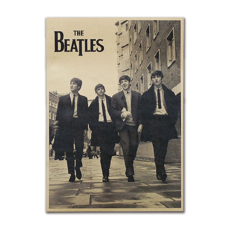 Pôster de arte de parede Picture Beatles Anime Art 51,5x36cm Papel