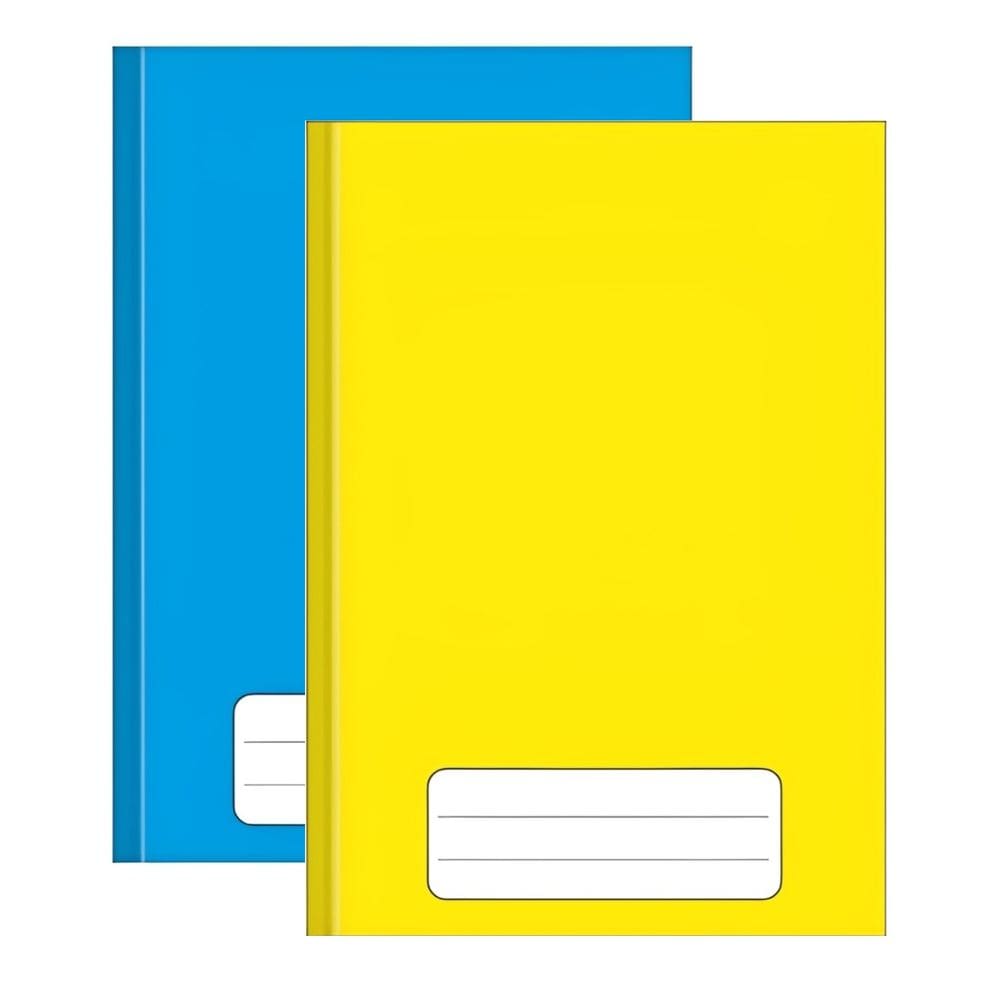 Kit 2 Cadernos Brochura Grande Escolar Capa Dura 96 Folhas