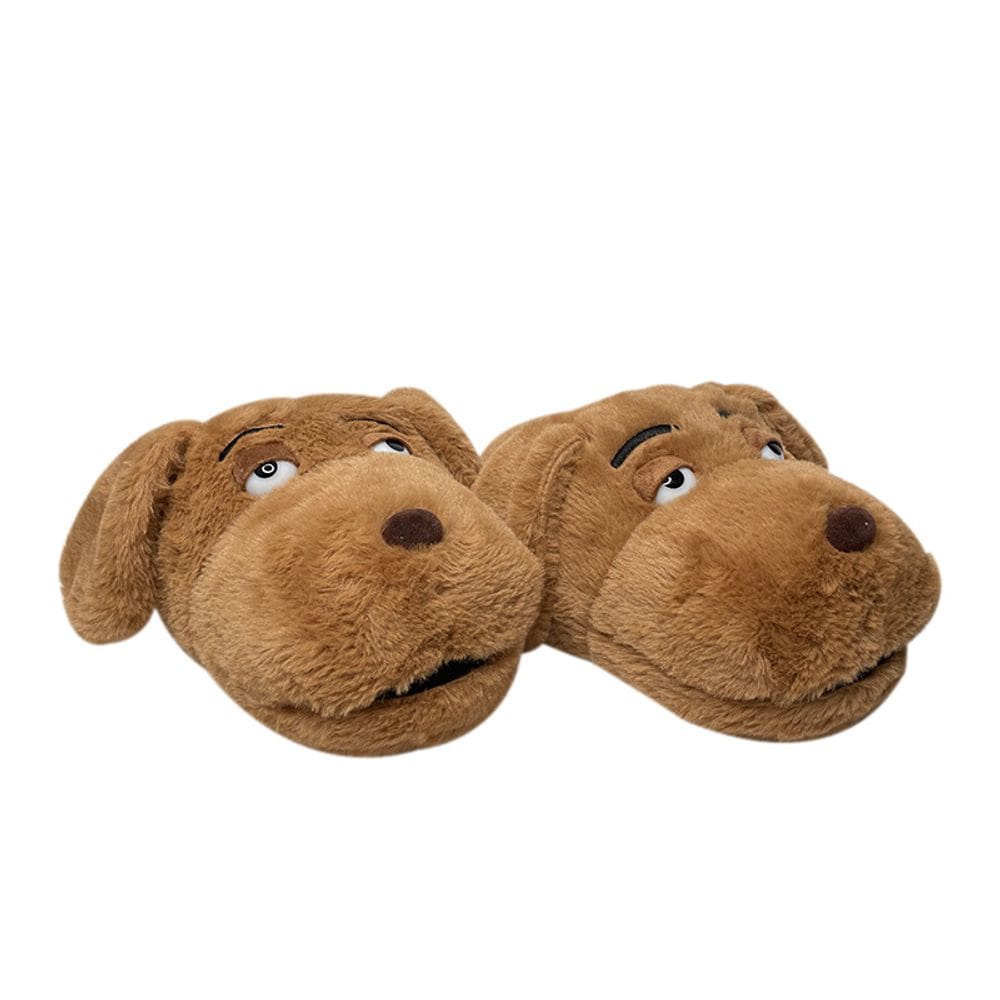 Chinelos de pelúcia antiderrapante para cães Big Eye Dogs para uso interno
