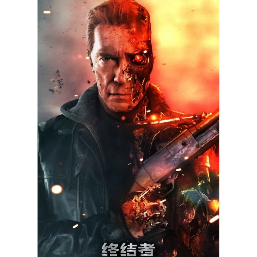 Pôster Anime Art Terminator Arnold Schwarzenegger 30x42cm