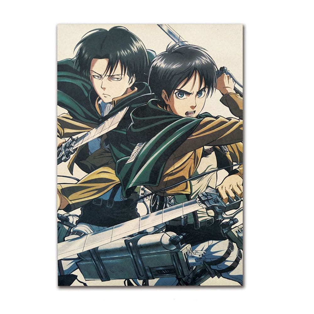 Pôster de arte anime Attacks On Titans 51,5x36cm sem moldura