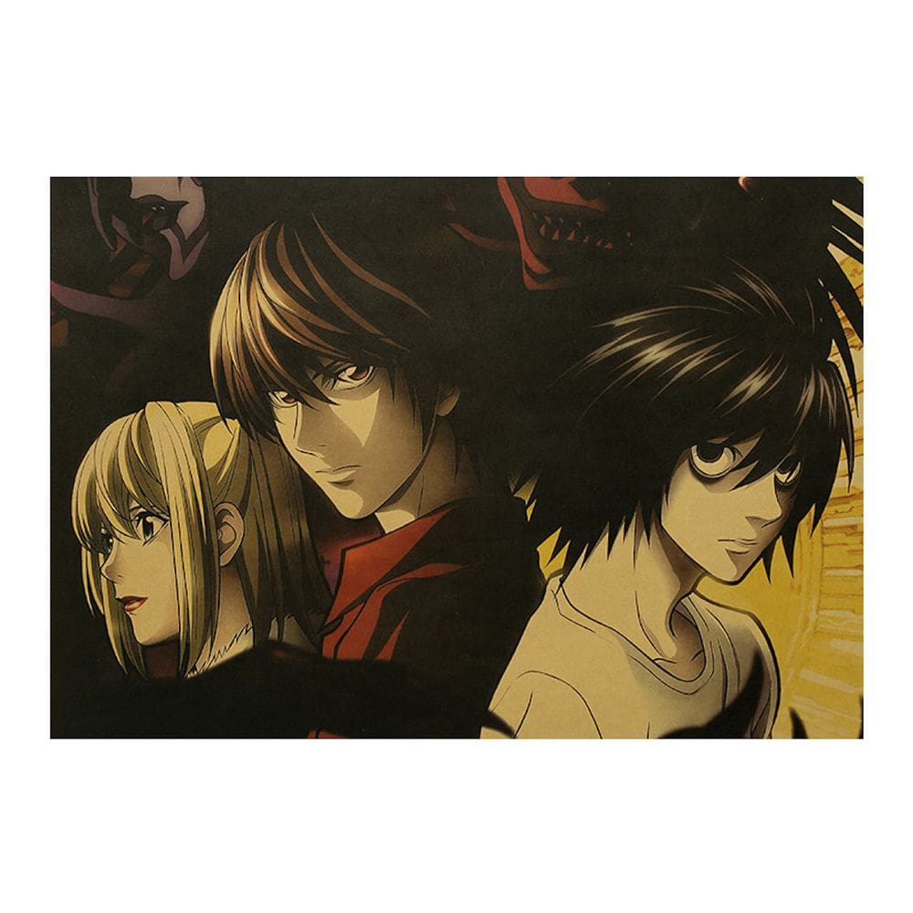 Pôster, arte de parede, imagem, decoração de casa, F Death Note, anime
