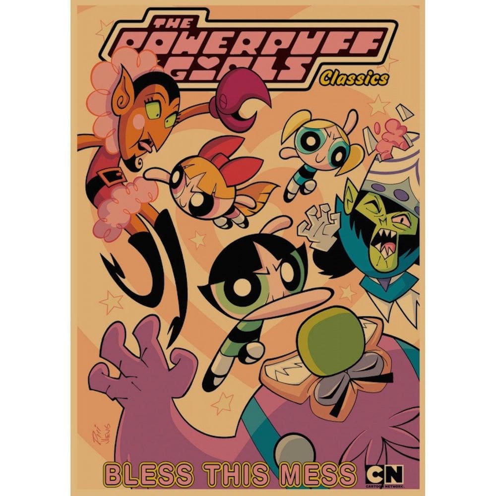 Pôster Powerpuff Girls Anime Art 30x42cm Papel 150g