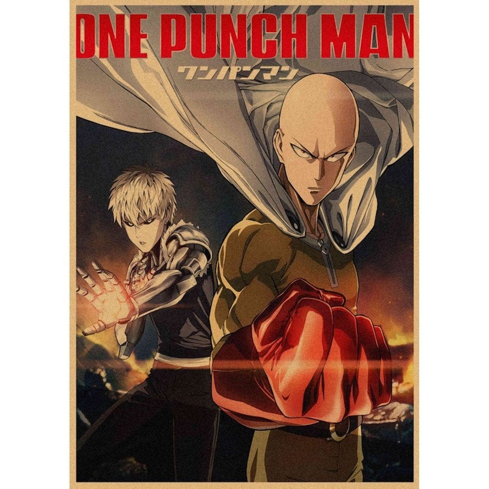 Pôster de arte de parede com imagem One Punch Man Anime 30x42cm