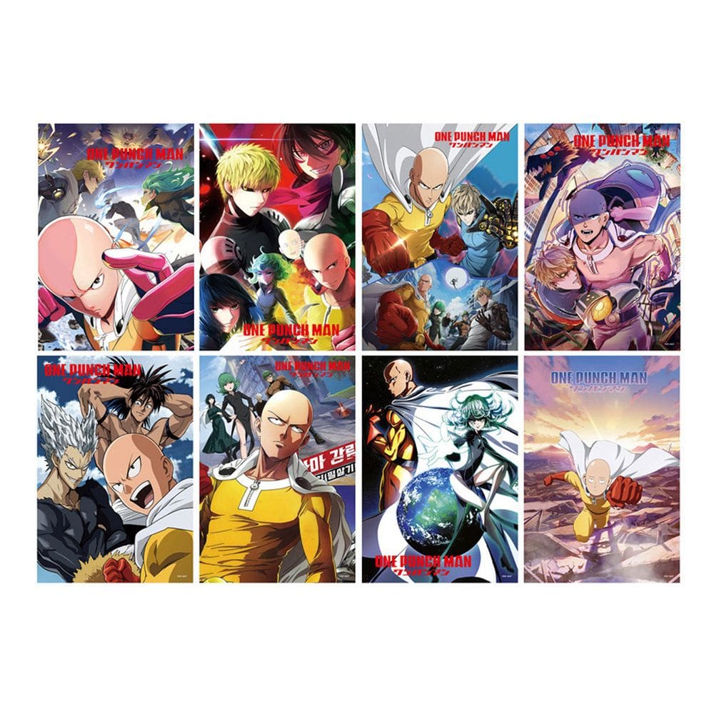 Pôster de 8 unidades/lote, Punchs Mans, arte de anime, papel de 29 x 42 cm