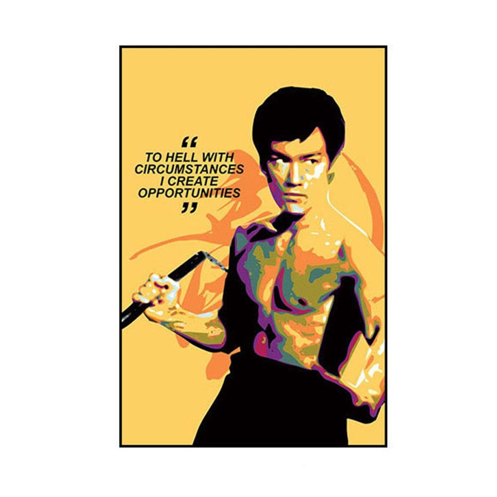 Quadro de arte de parede de pôster Bruce Lee Anime Art 30x40cm