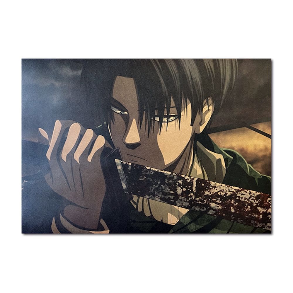 Pôster Attack on Titans, arte em anime, papel de 51 x 35,5 cm