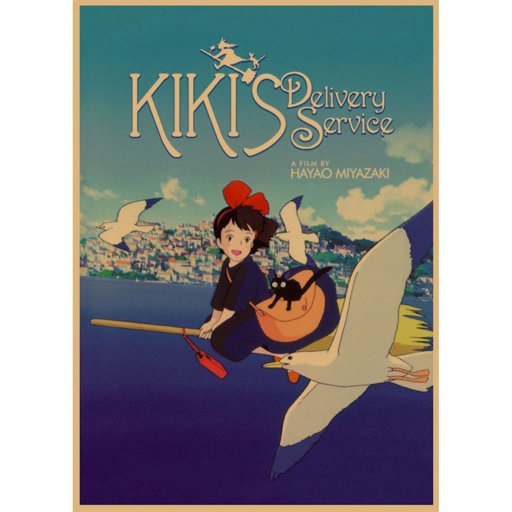 Pôster Kikis Deliverys Services Anime Art, papel de 29,7 x 42 cm