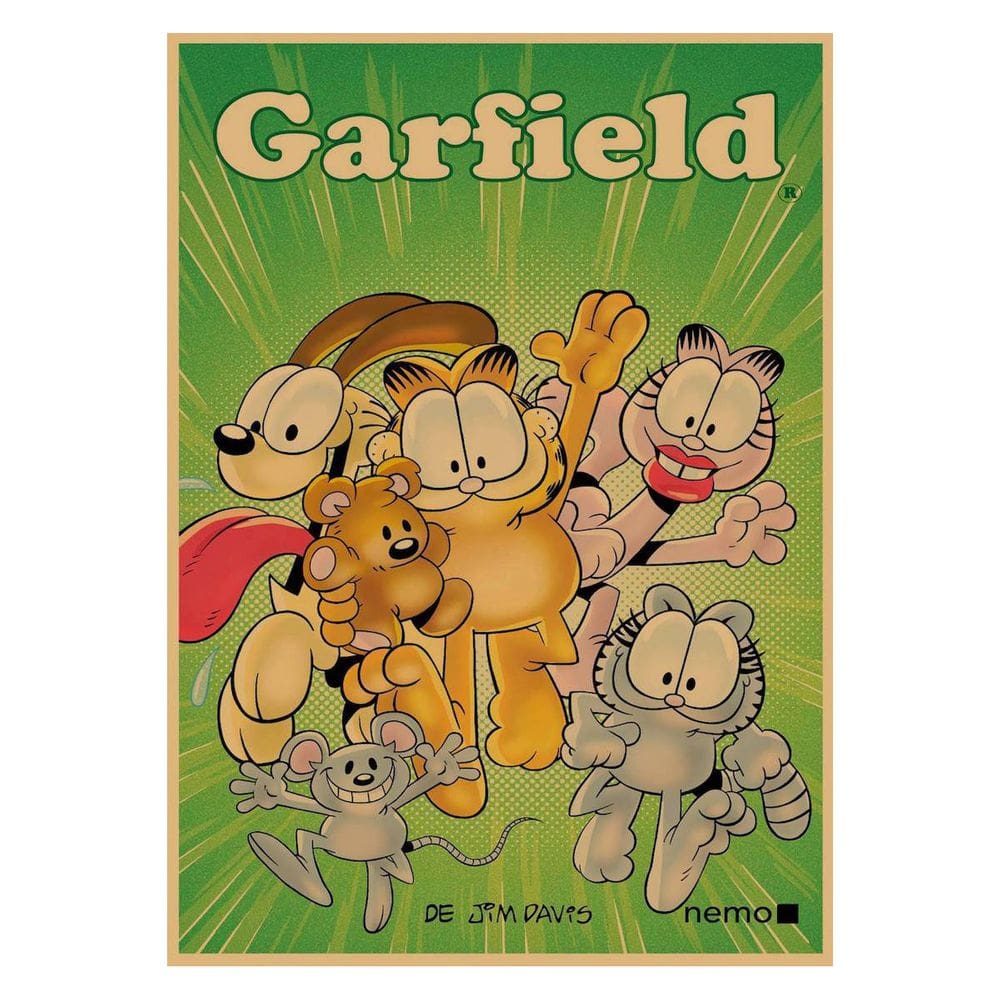 Imagem de arte de parede de pôster Garfields Anime Art 29,7x42cm