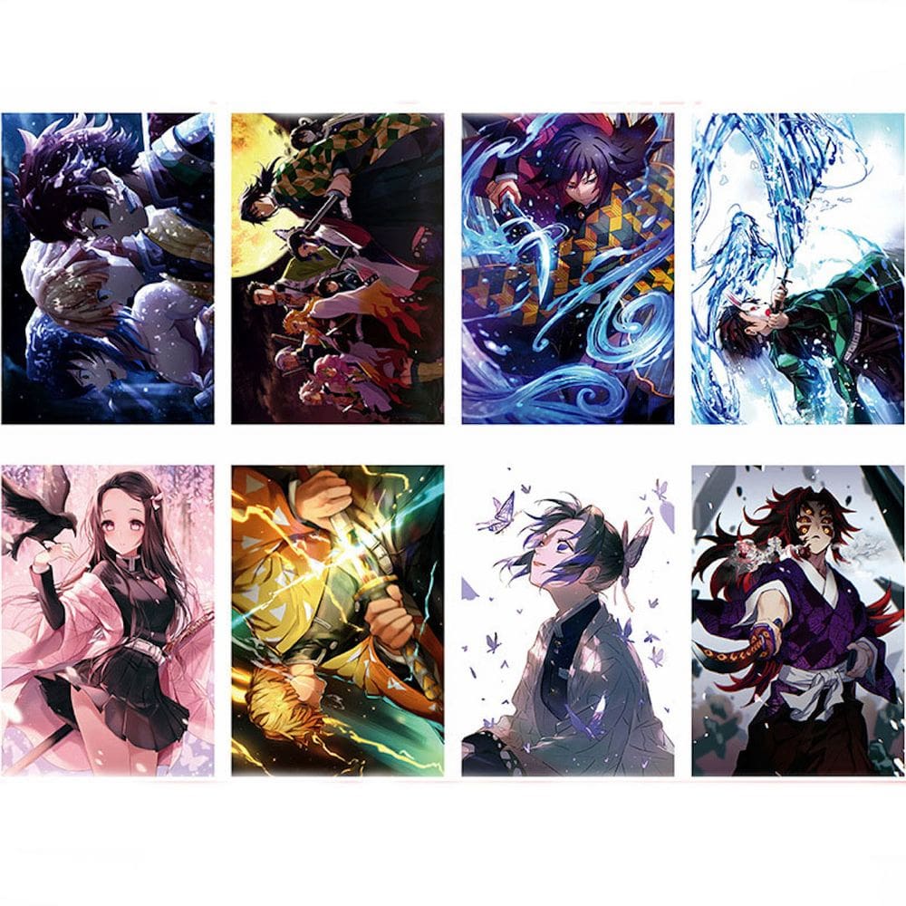 Poster Demons Slayers Anime Art 8 unidades/lote de papel de 28,5 x 42 cm