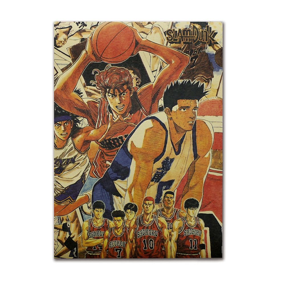 Pôster Slums Dunks Anime Art 51,5x36cm em papel