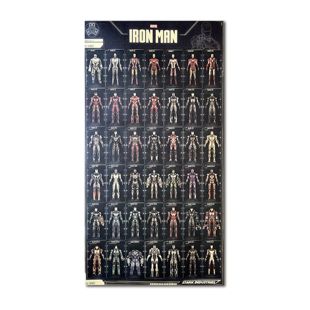 Pôster com imagem de arte de parede Iron Man Collection Anime 71x40cm