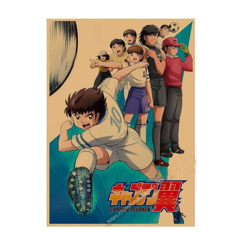 Pôster de arte de parede com imagem Captain Tsubasa Anime Art 30x42cm