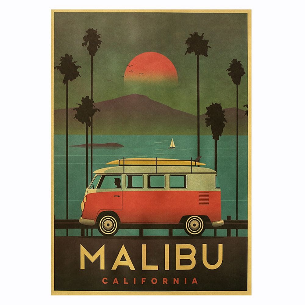 Pôster com imagem de arte de parede Malibus Anime Art, papel de 50,5 x 35 cm