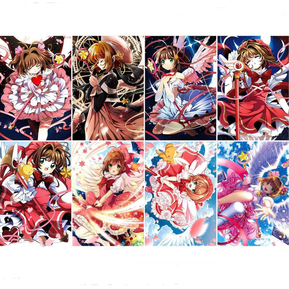 Cartões-pôster Captors Sakura Anime Art 28,5 x 42 cm (8 unidades)