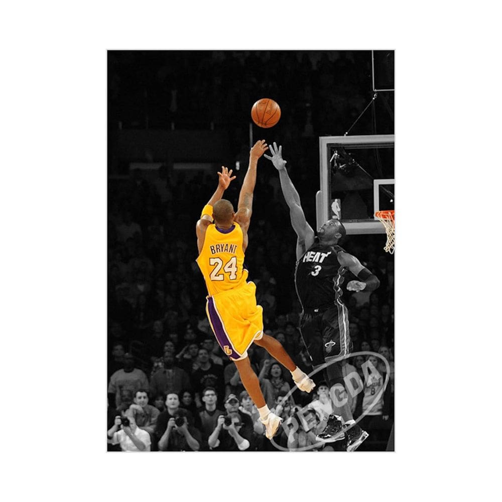 Pôster artístico Pôster de parede Kobe Bryant 50x70cm Material de tecido