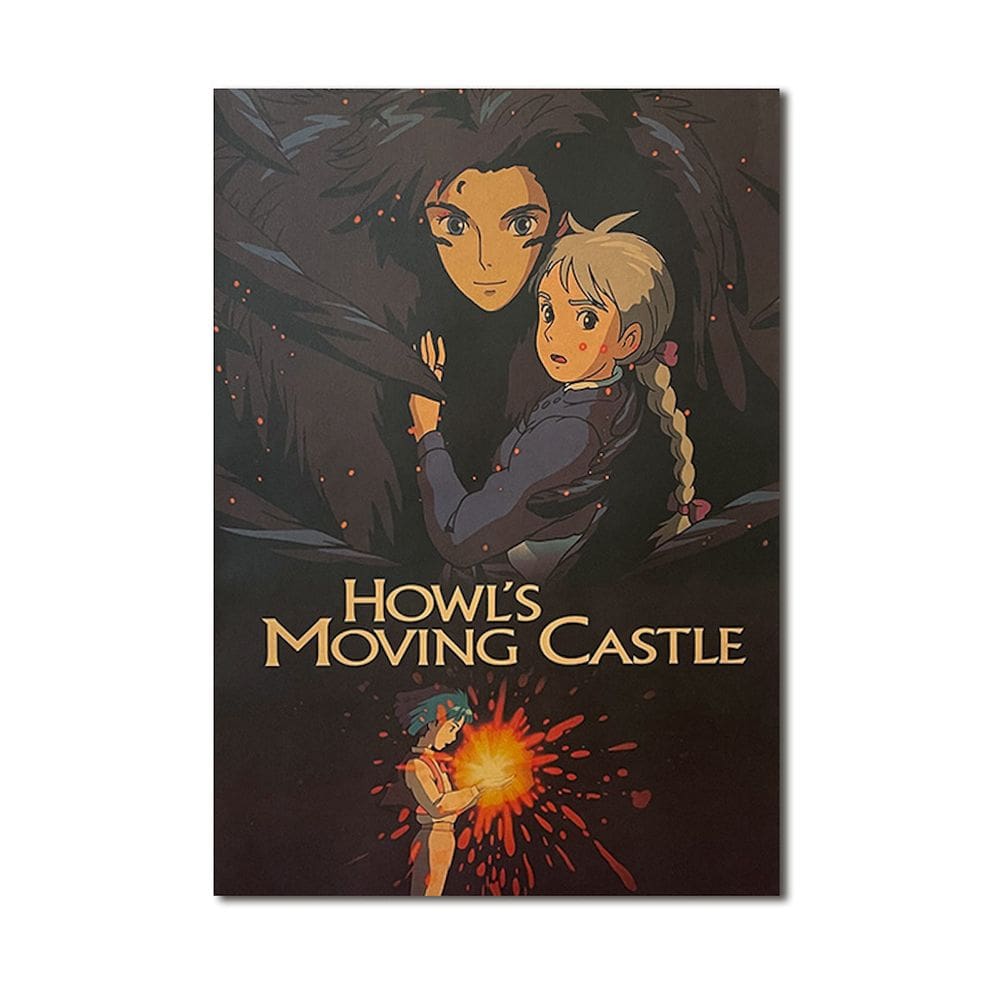 Imagem de arte de parede de pôster Howl`s Moving Castle Anime 51x35,5 cm