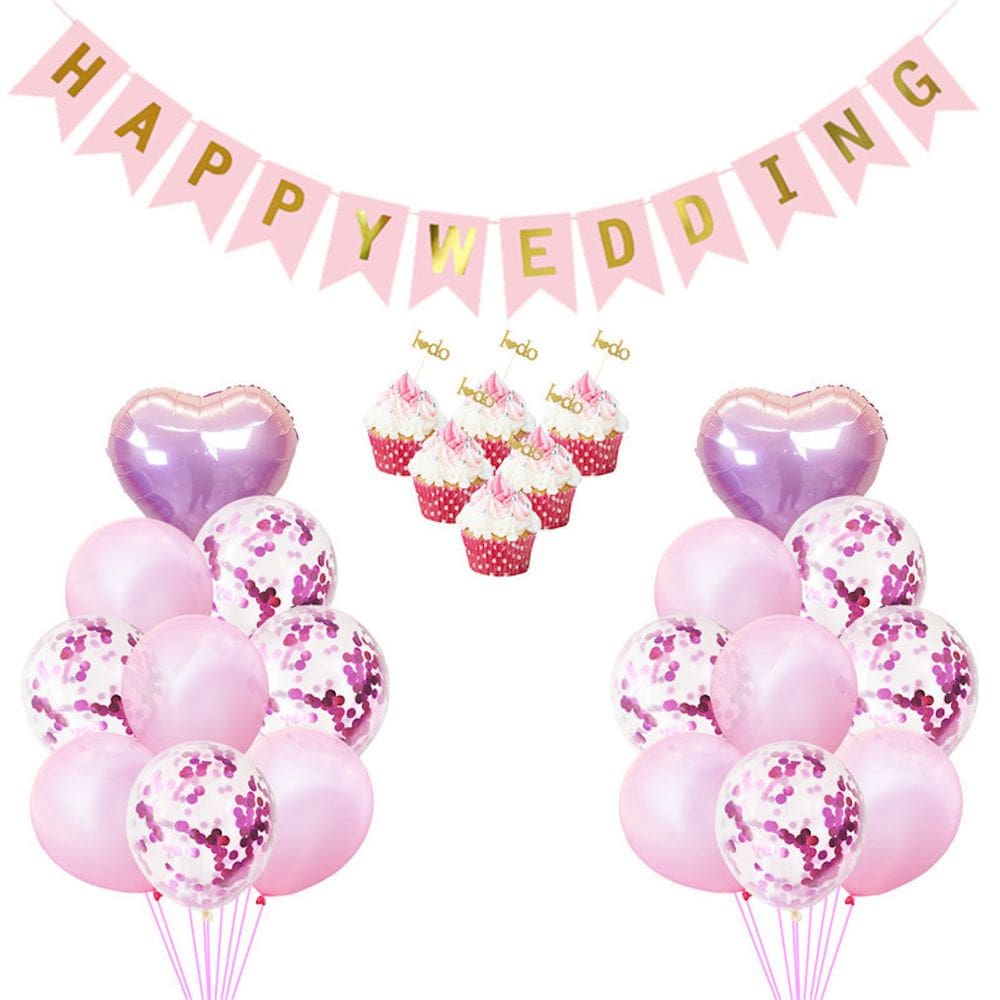 Kit de balões de casamento: balões de látex, 25 unidades com cobertura de bolo