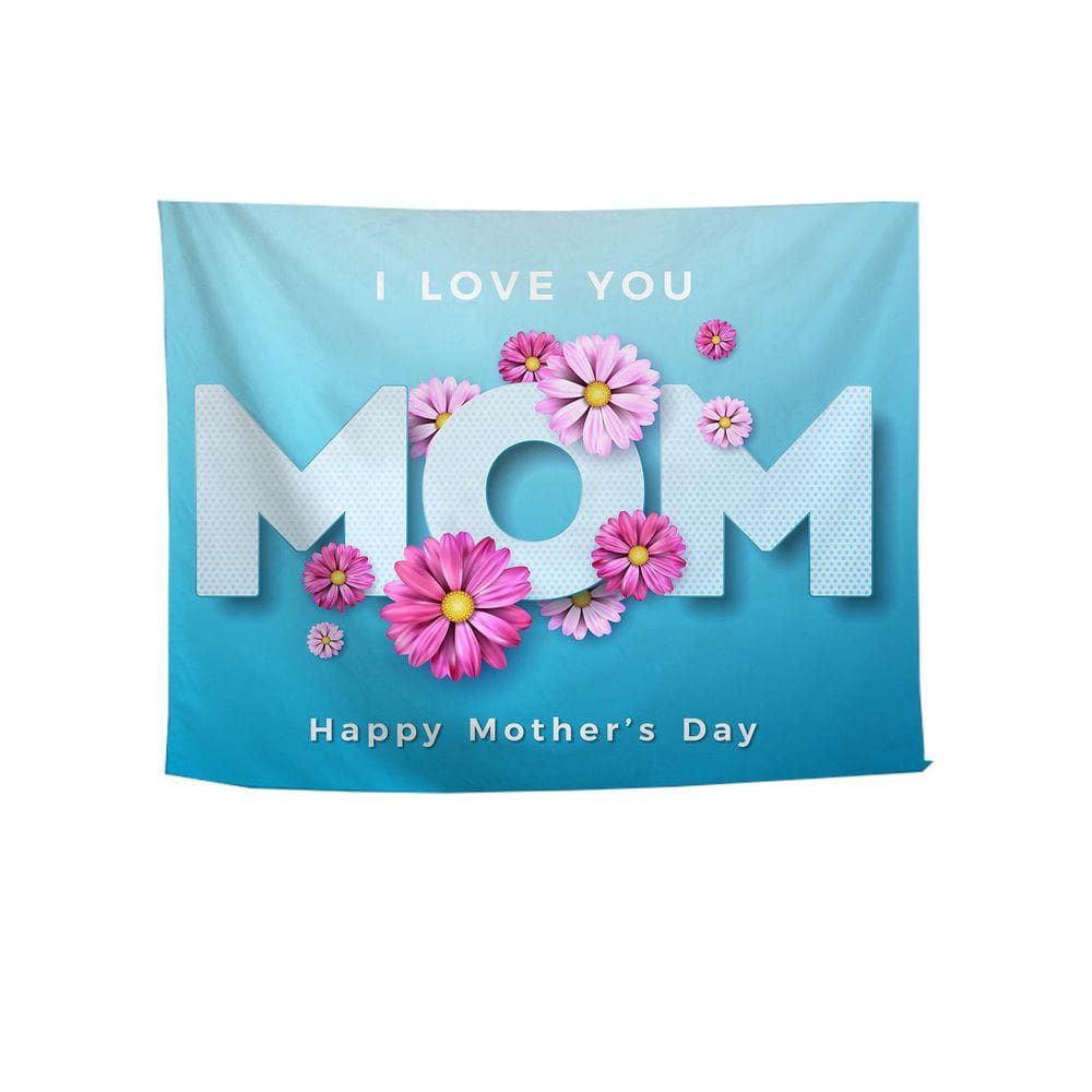 Tapeçaria de parede I Love You Mom Room Aesthetic 150x100cm