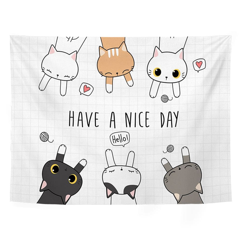 Tapeçaria para pendurar na parede Have A Nice Day, 150x130cm, microtecido