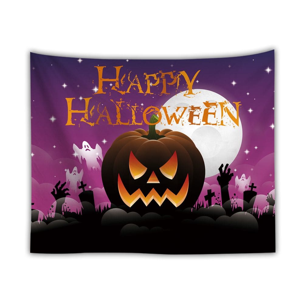 Tapeçaria Happy Halloween Wall 150x150cm de fibra de microtecido