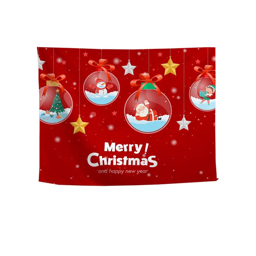 Tapeçaria de parede Feliz Natal 150x100cm de fibra de poliéster