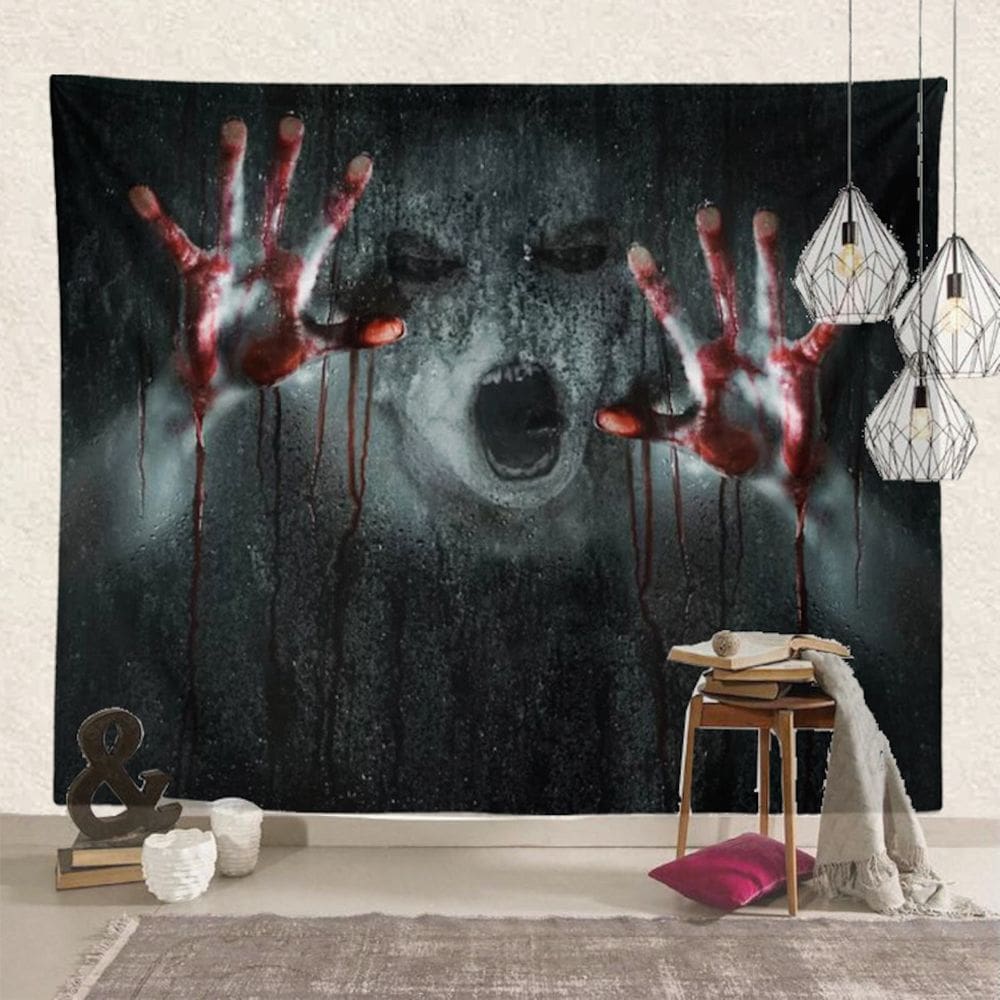 Tapeçaria Pumpkin Festival Bloody Hand Anime Manga 150x100cm