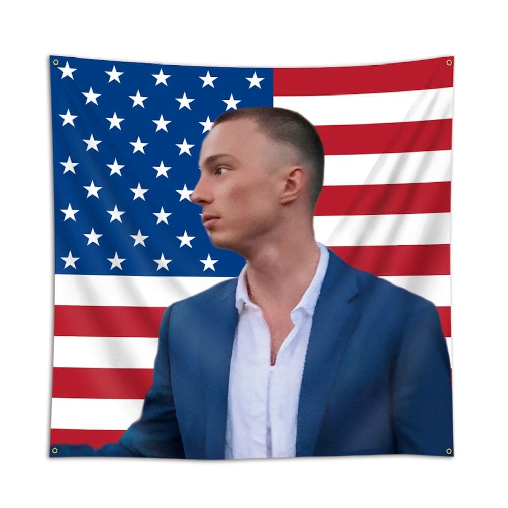 Tapeçaria, decoração de parede, bandeira de Cameron, anime, 90x90cm