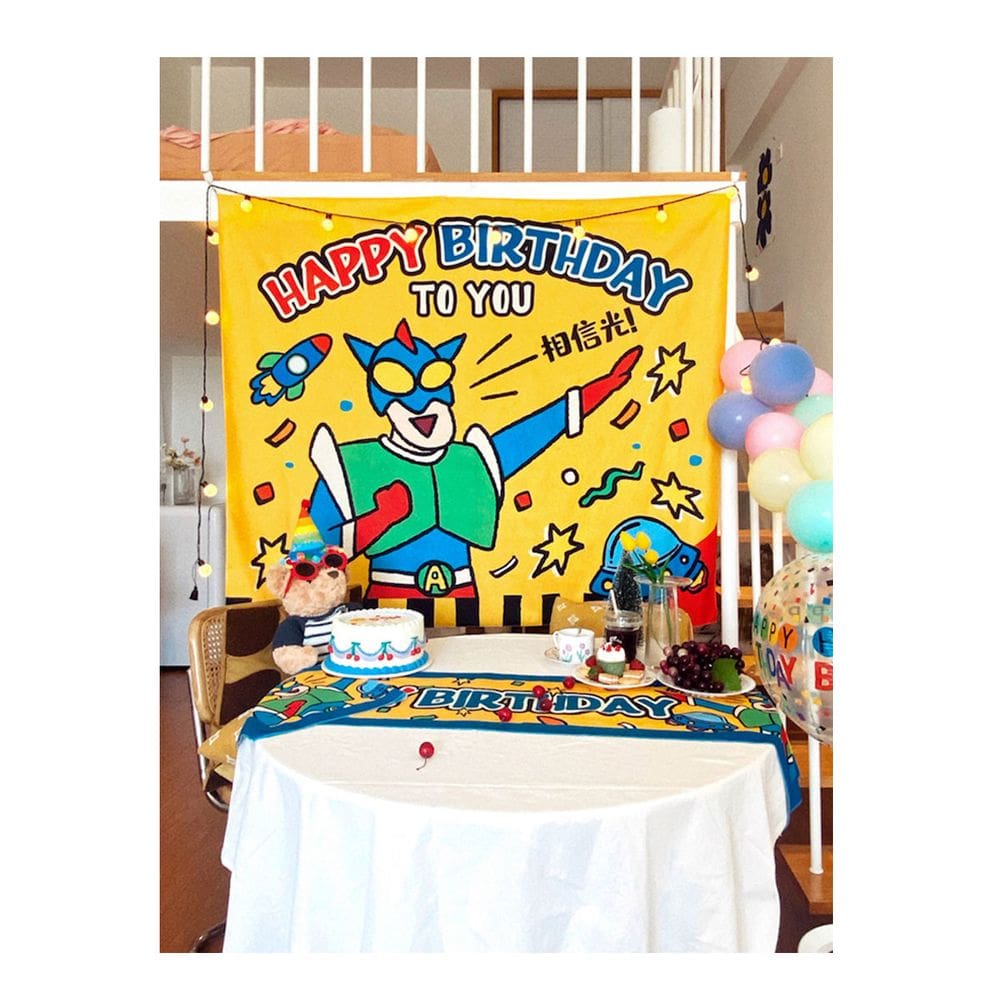 Tapeçaria Dynamic Supermans Anime Mangá Design 100x70cm