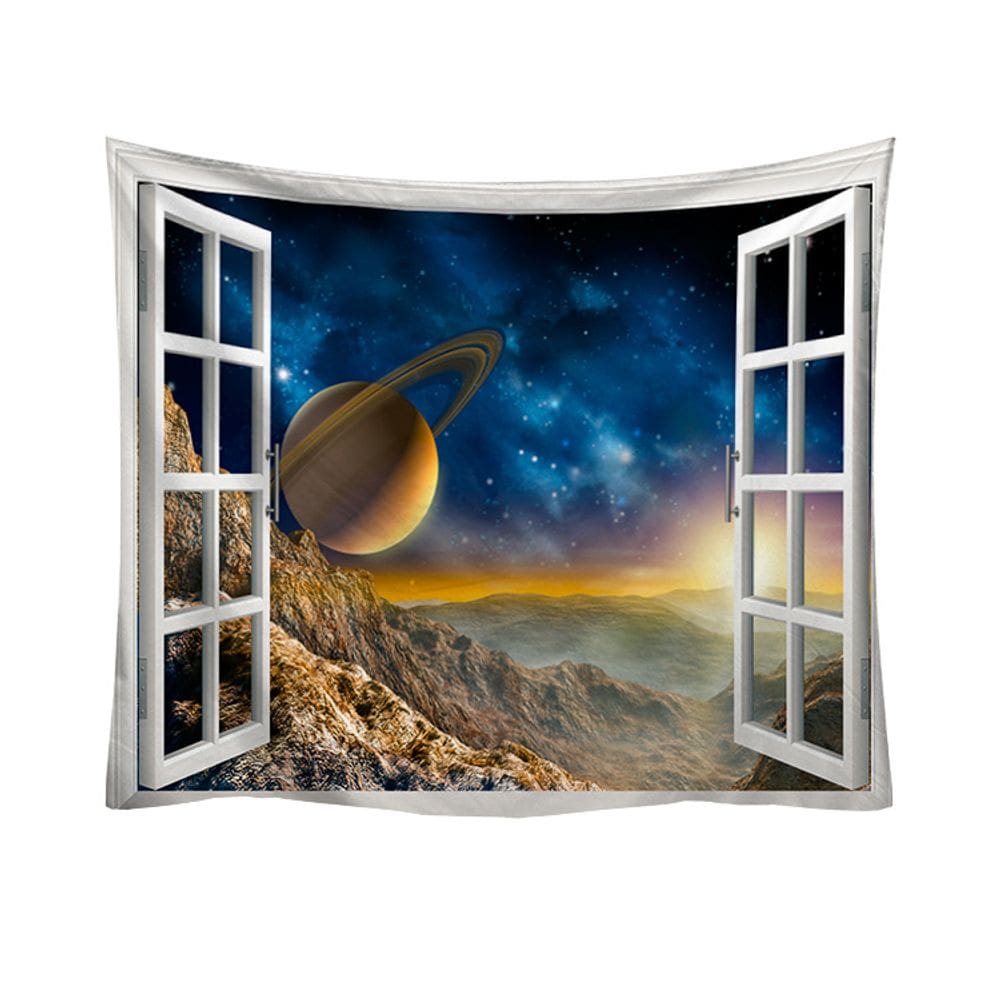 Janela de tapeçaria Starry Sky Wall 150x130cm de fibra de microtecido