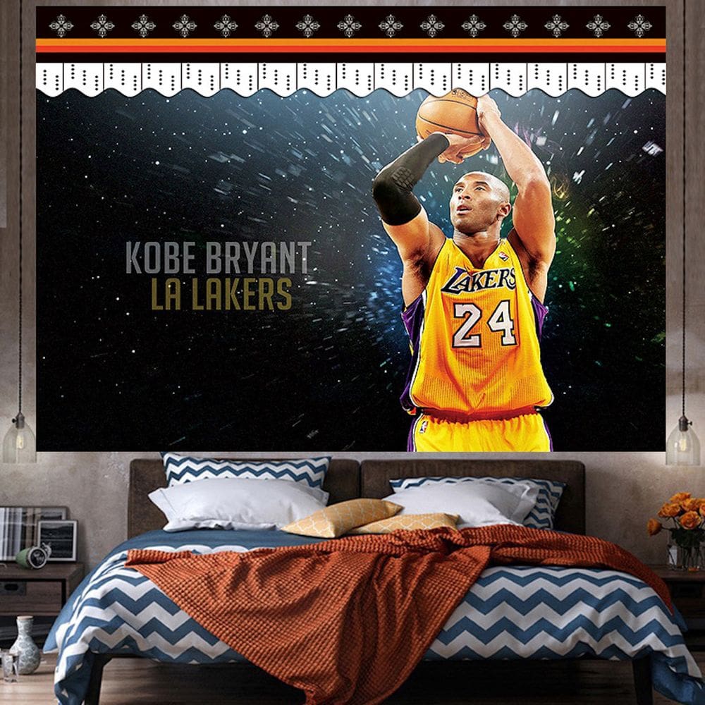Tapeçaria Kobe Bryant Anime Mangá Design 150x110cm Poliéster