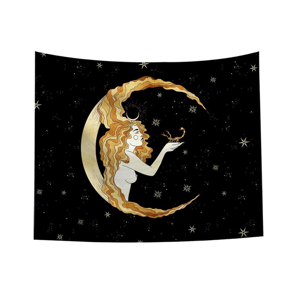 Tapeçaria Moon Goddess Wall 150x130cm de fibra de microtecido