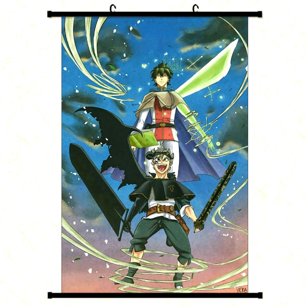 Pôster de pintura de parede em tela Black Clover Anime 40x60cm