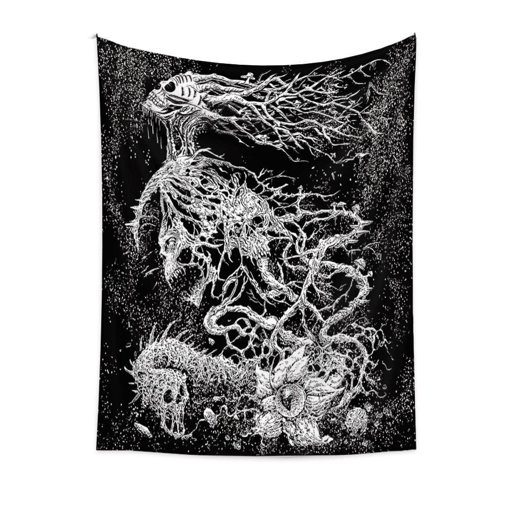 Tapeçaria de parede de esqueleto de Halloween 150x130cm de fibra de microtecido