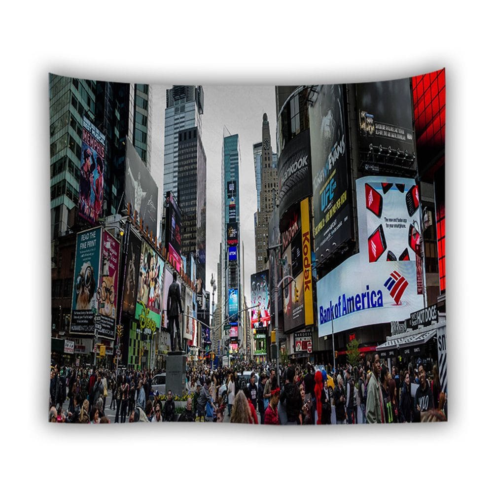 Tapeçaria City Night Scene Wall 150x150cm em fibra de microtecido