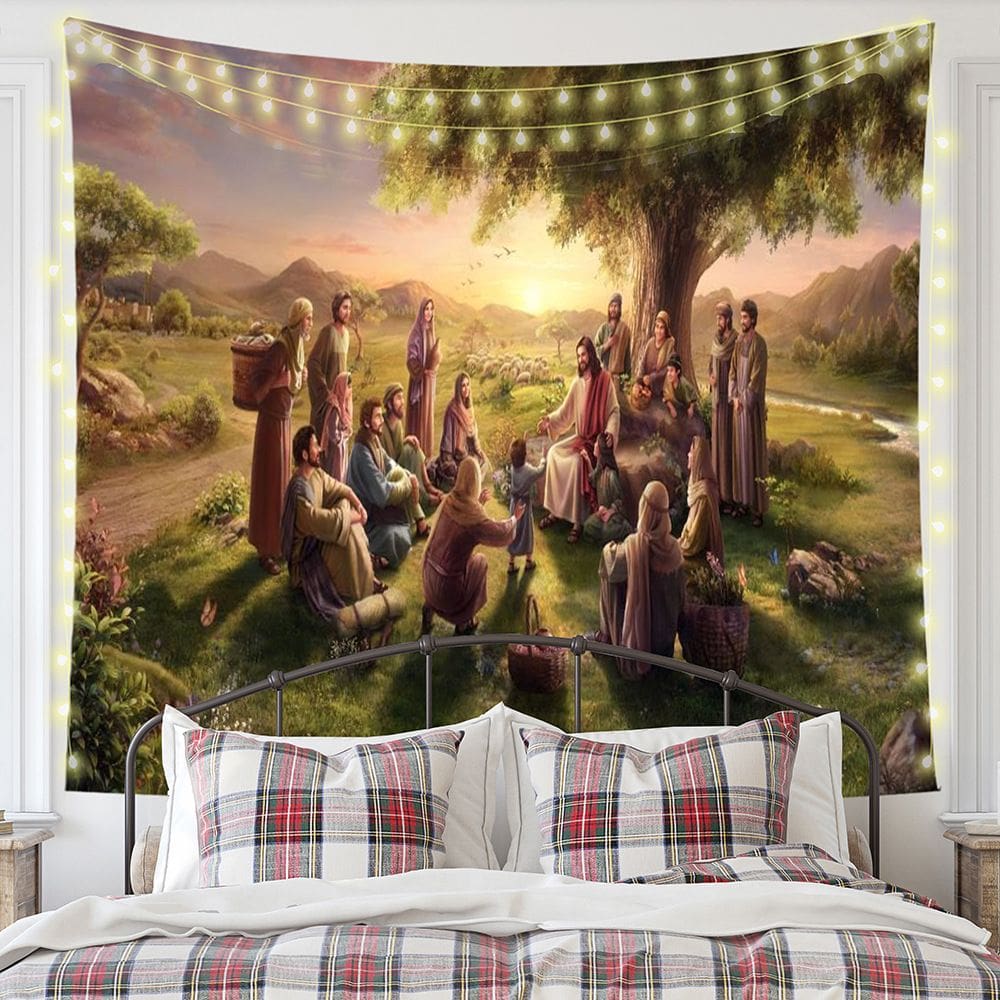 Tapeçaria, decoração de parede, cruz de orações de Páscoa, 150x130cm