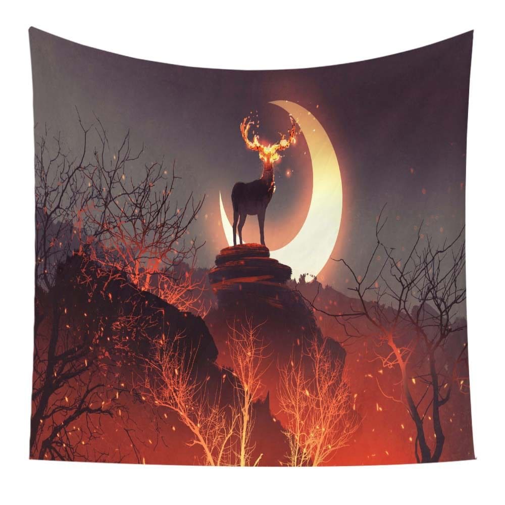 Tapeçaria Fantasy Elk Wall Room Aesthetic 150x130cm, microtecido