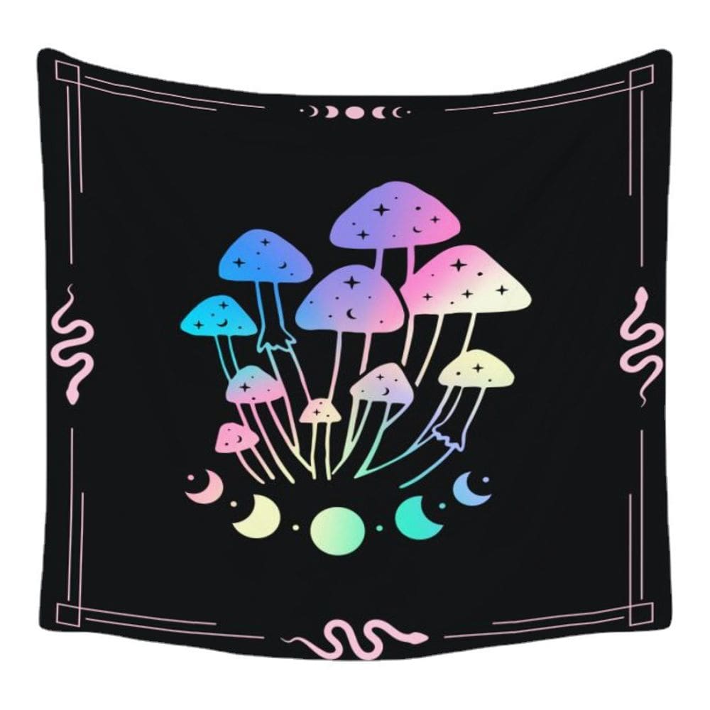 Tapeçaria Mushroom Sun Wall Room Aesthetic 150x150cm Microtecido