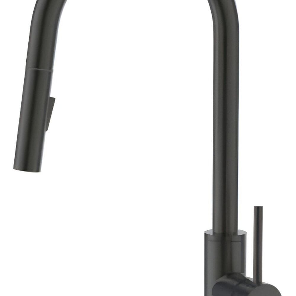 Misturador Monocomando para Cozinha de Mesa com Bica Móvel Arejador e Extensível Dublin Jiwi Cinza